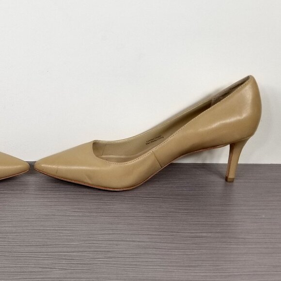 Via Spiga Nikole Pointy Toe Pump, Tan Leather, Womens Size 7 M / 37 - Picture 9 of 12
